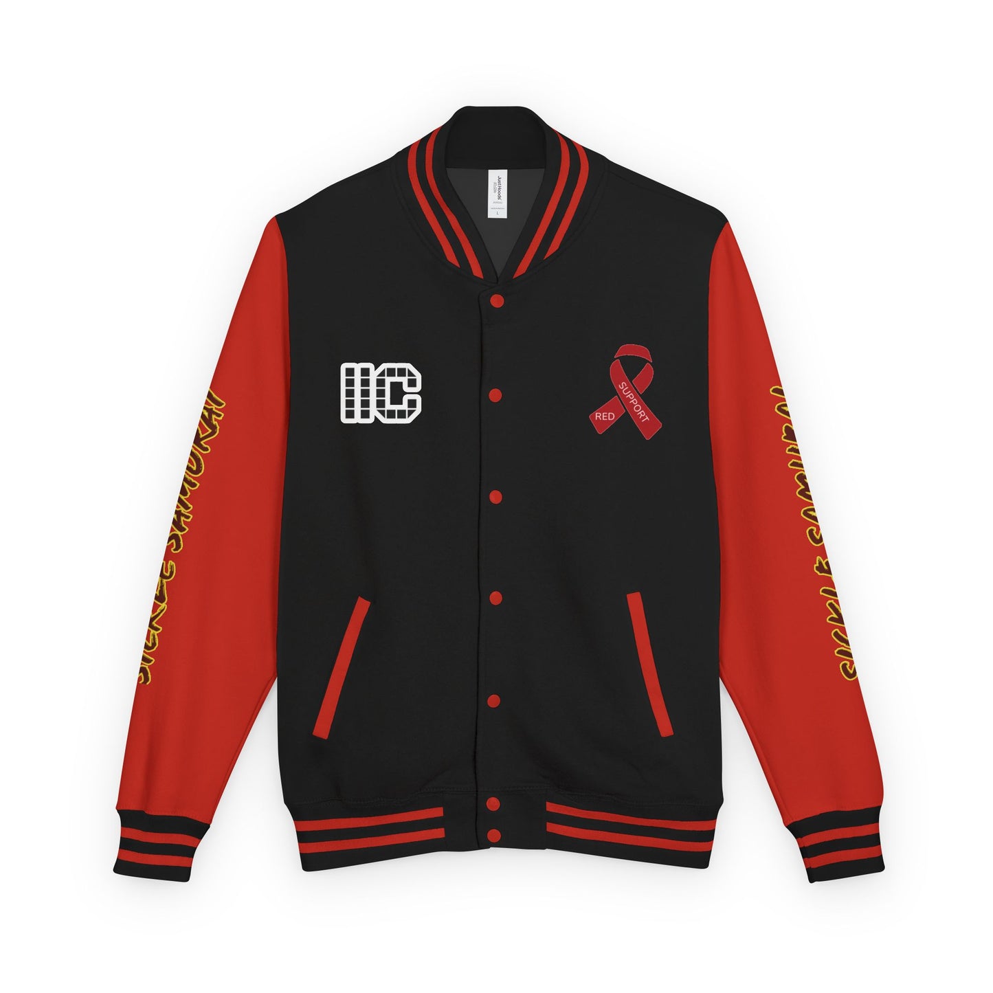 I SUPPORT RED - Heavyweight Letterman Jacket