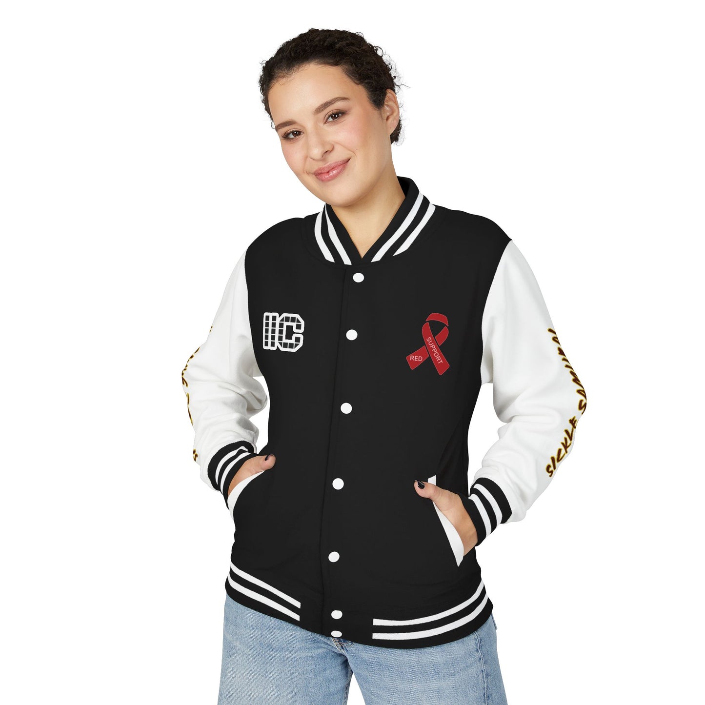 I SUPPORT RED - Heavyweight Letterman Jacket