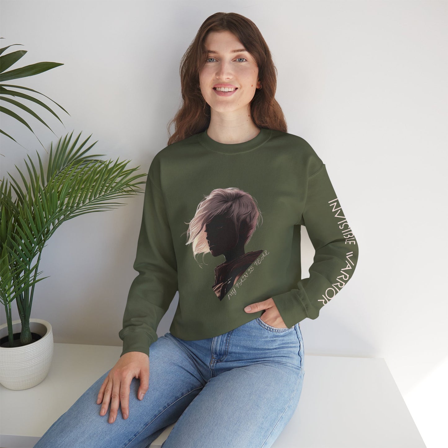 INVISIBLE WARRIOR - Unisex Heavy Blend™ Crewneck Sweatshirt