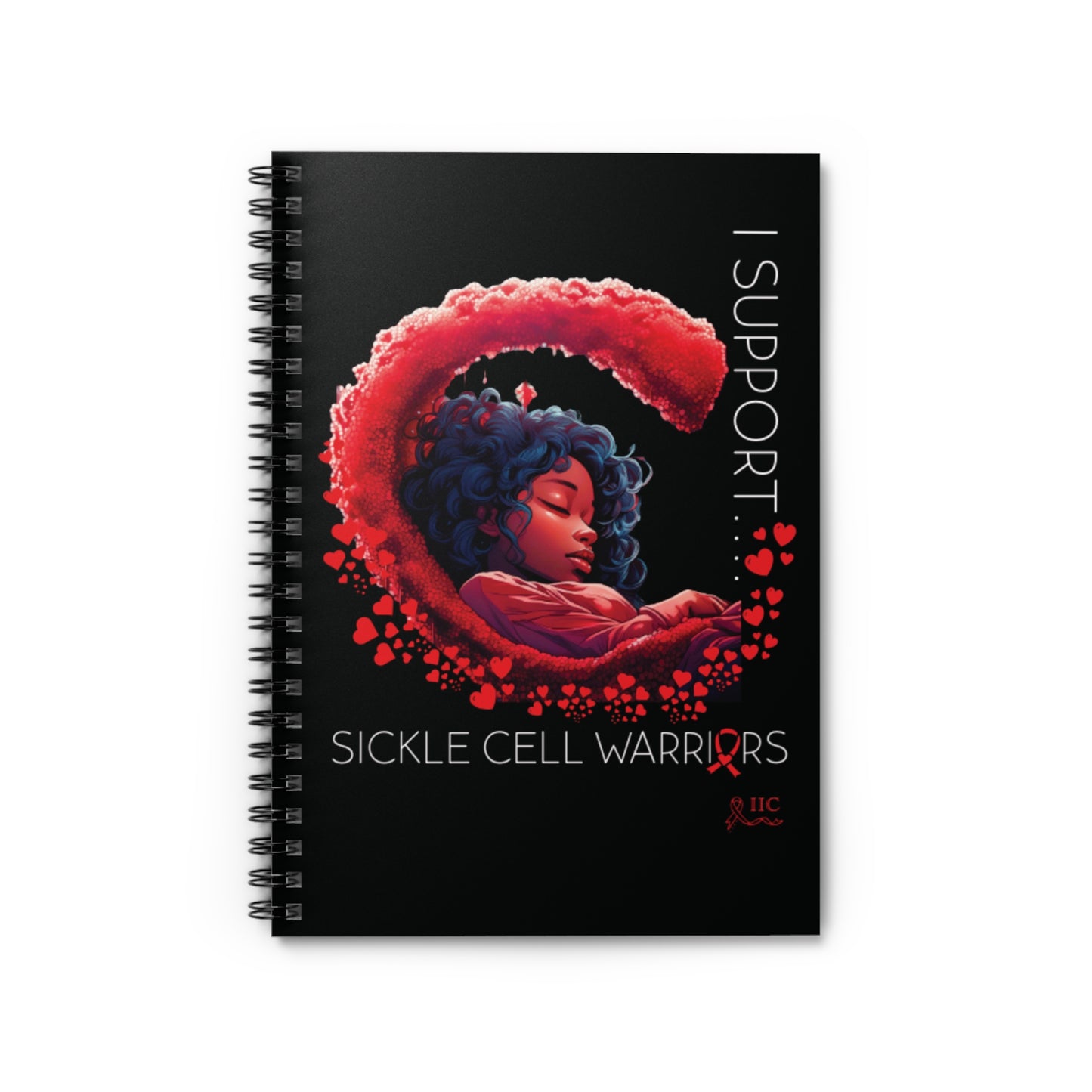 I SUPPORT SICKLE CELL WARRIORS - Spiral Notebook/Journal - Ruled Line