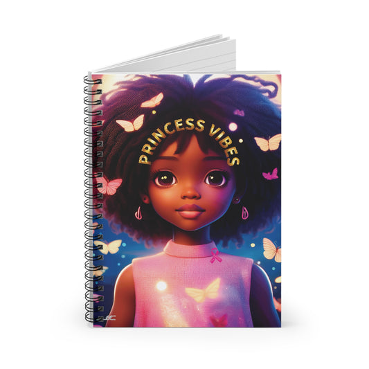 PRINCESS VIBES - Spiral Notebook/Journal- Ruled Line