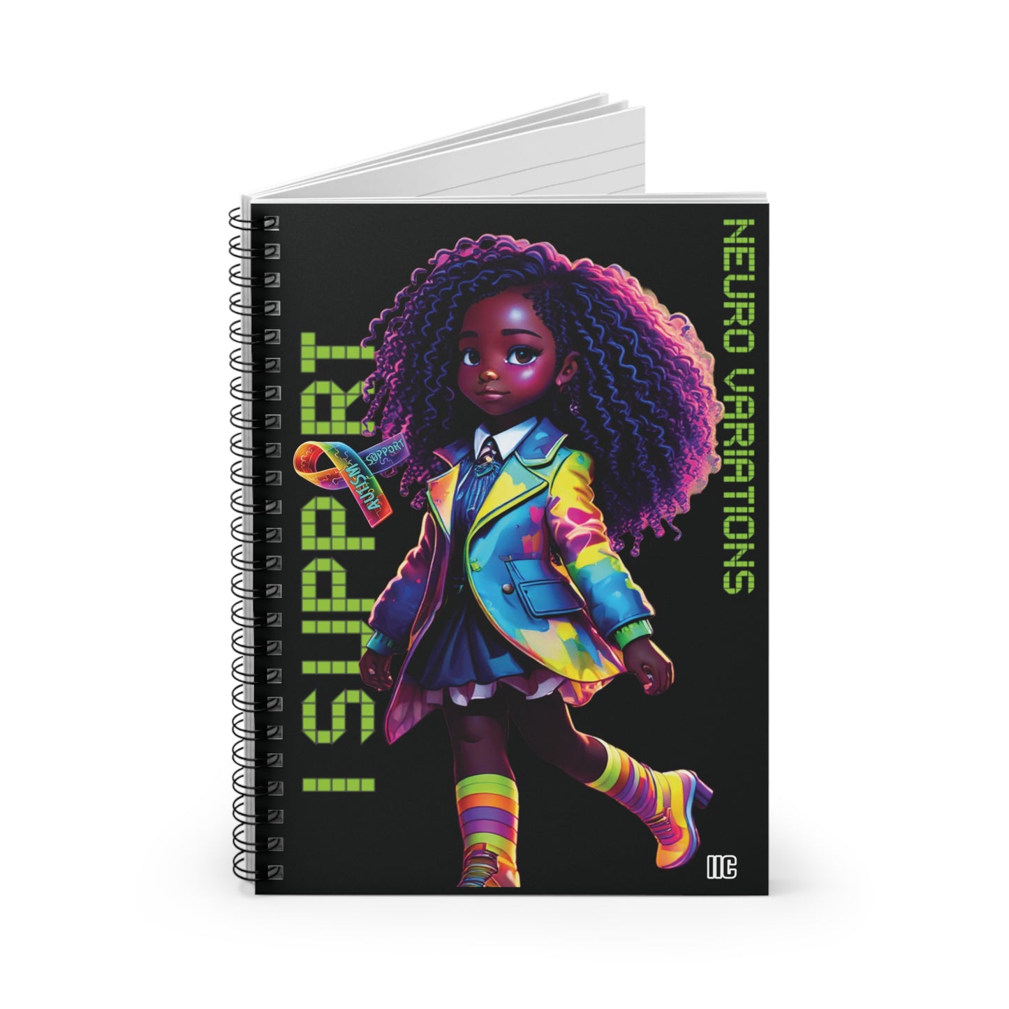 I SUPPORT AUTISM - Spiral Notebook /Journal - Ruled Line