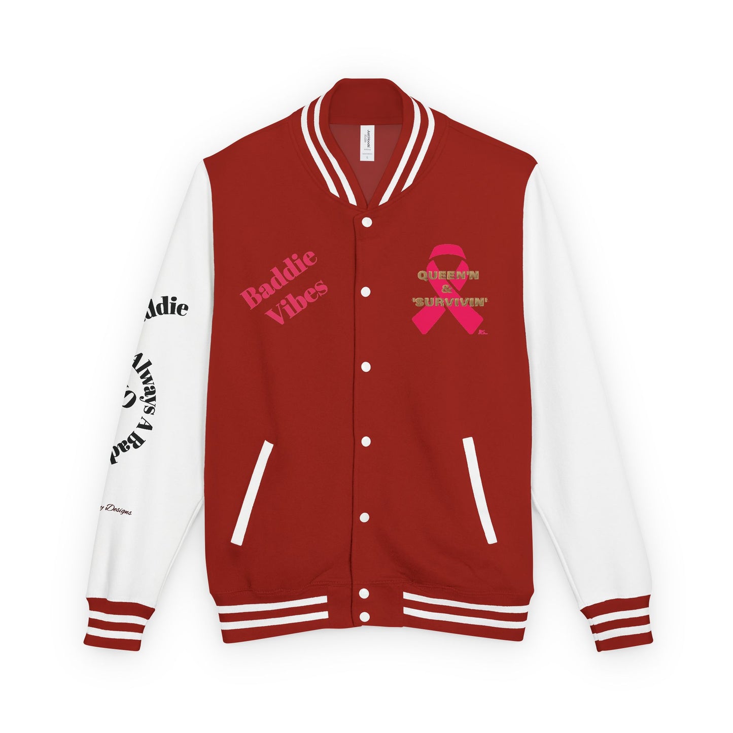 Support Pink: Baddie Vibes Unisex Jacket, Breast Cancer Awareness Apparel, Team Support Events, Cozy Outerwear, Unique Graphics, Empowerment