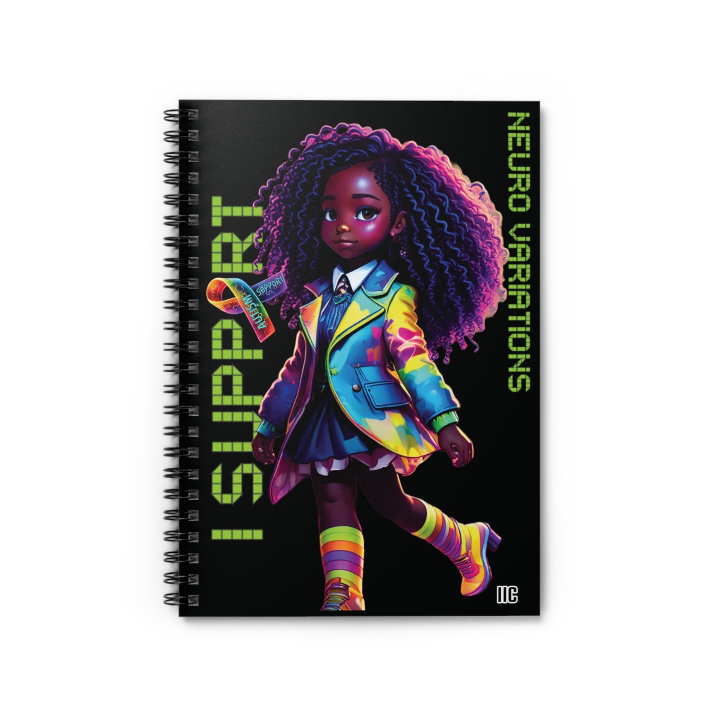 I SUPPORT AUTISM - Spiral Notebook /Journal - Ruled Line