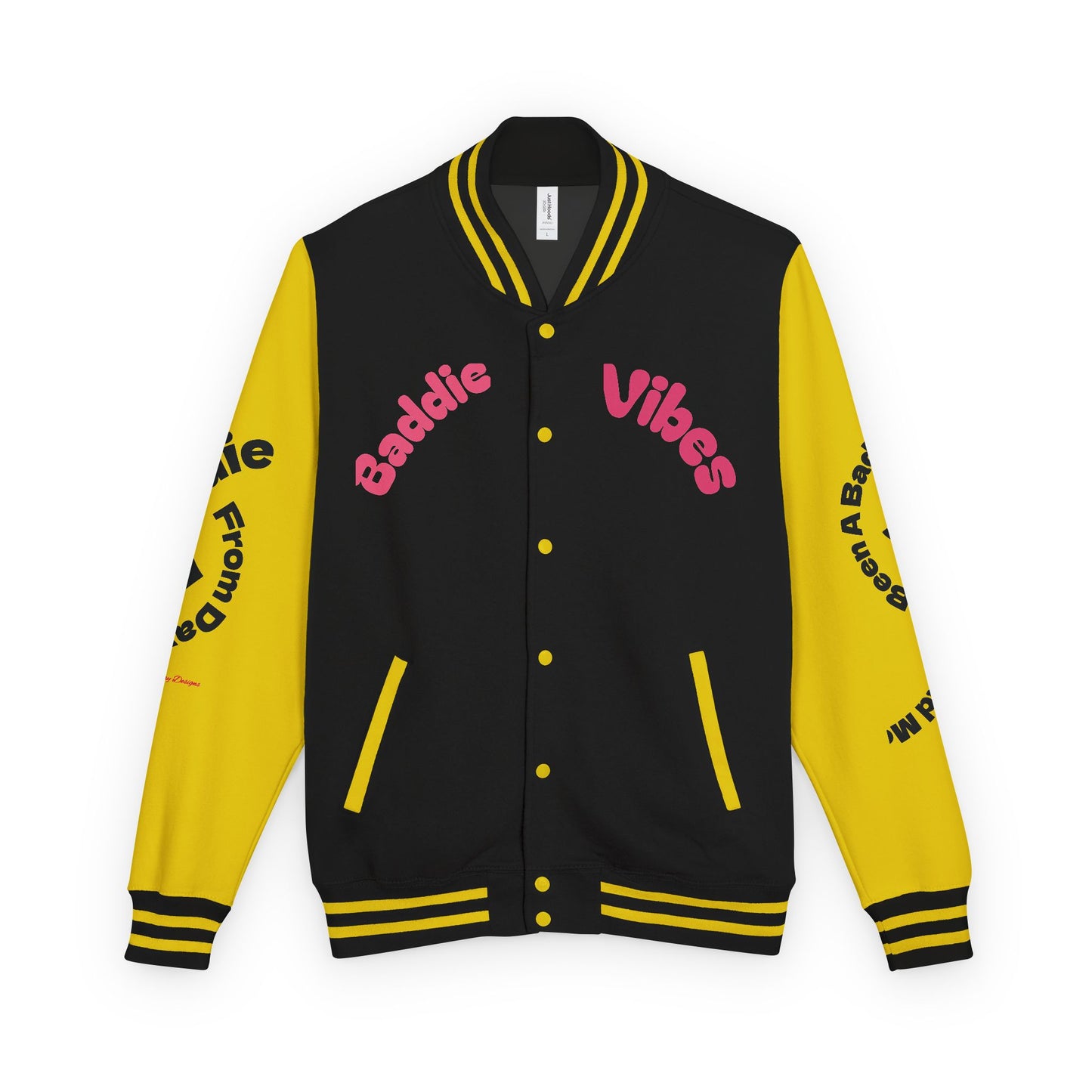 Support Pink : Baddie Vibes Letterman Jacket, Breast Cancer Awareness, NFL Team color, Cozy Gift, Support Teams Events