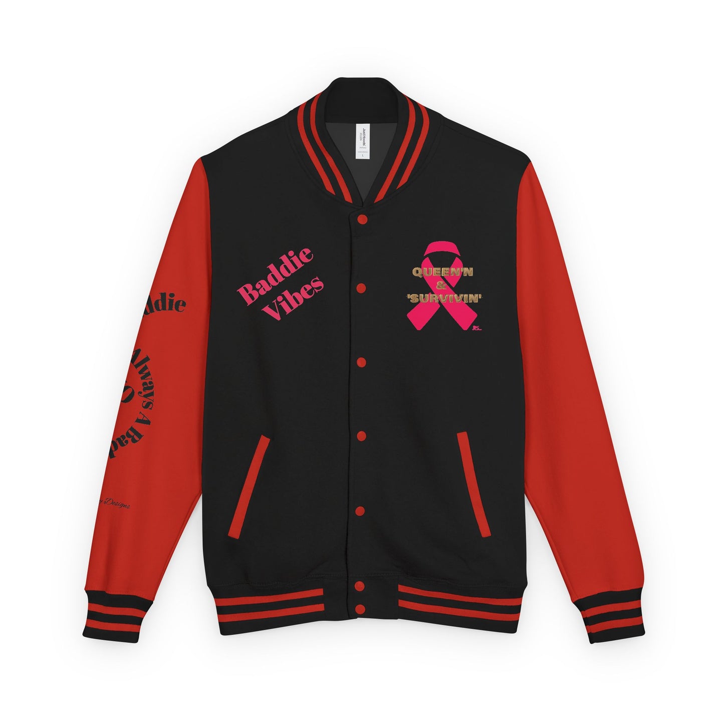 Support Pink: Baddie Vibes Unisex Jacket, Breast Cancer Awareness Apparel, Team Support Events, Cozy Outerwear, Unique Graphics, Empowerment